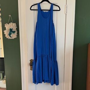 Left On Friday Vibrant Blue Midi Dress Beach Coverup